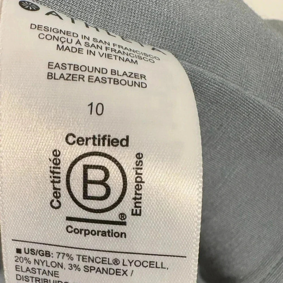 Athleta Eastbound Ponte Stretch Knit Open Front Blazer Jacket Sage Green Size 10 - Picture 6 of 10